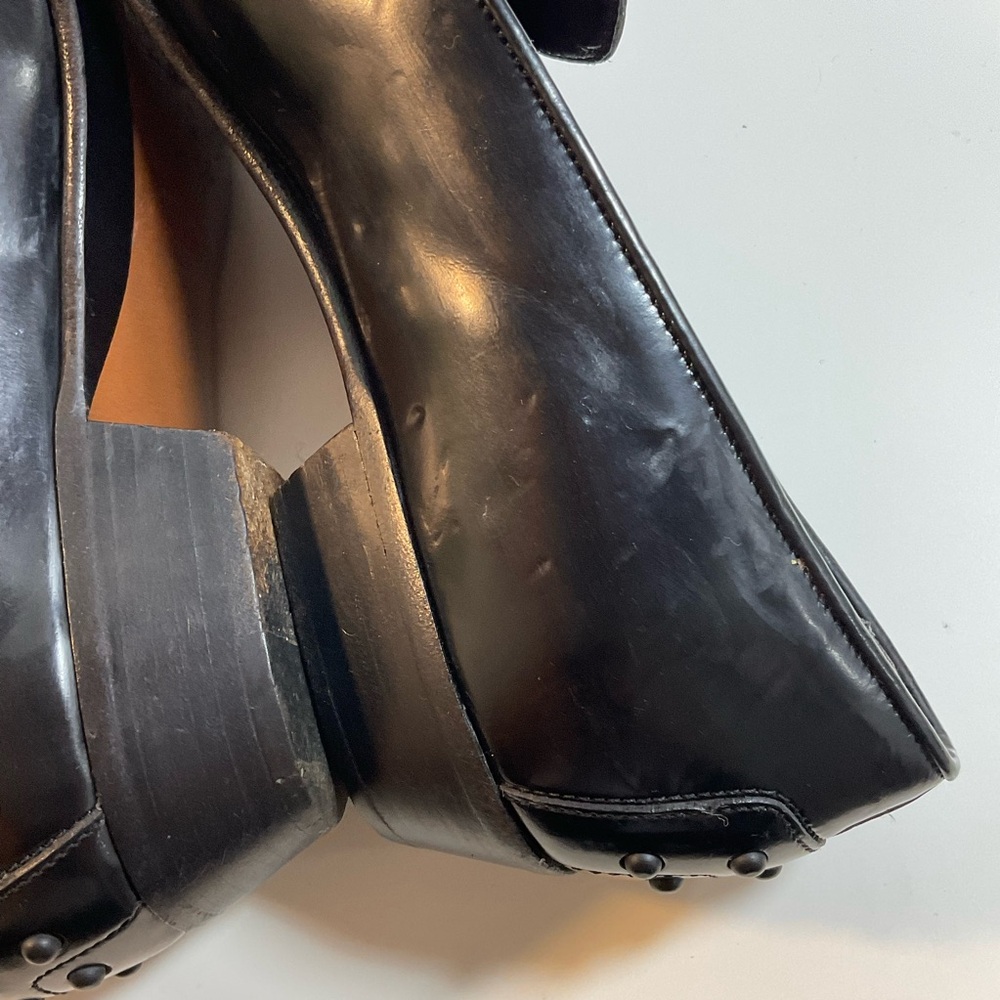 Vintage Tod’s Black Leather Pointy Toe Vintage Driver Moccasin Loafers - Picture 4 of 10